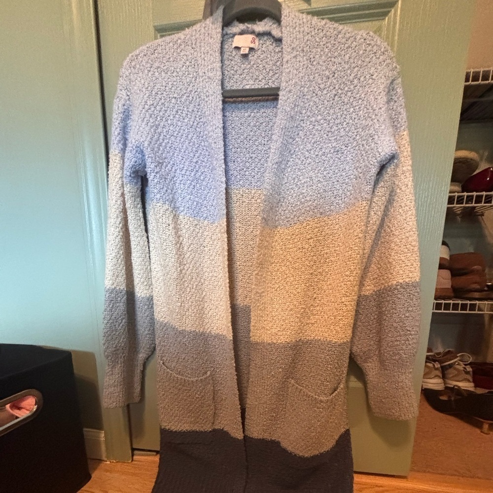 Blue and Gray Women's Sweater